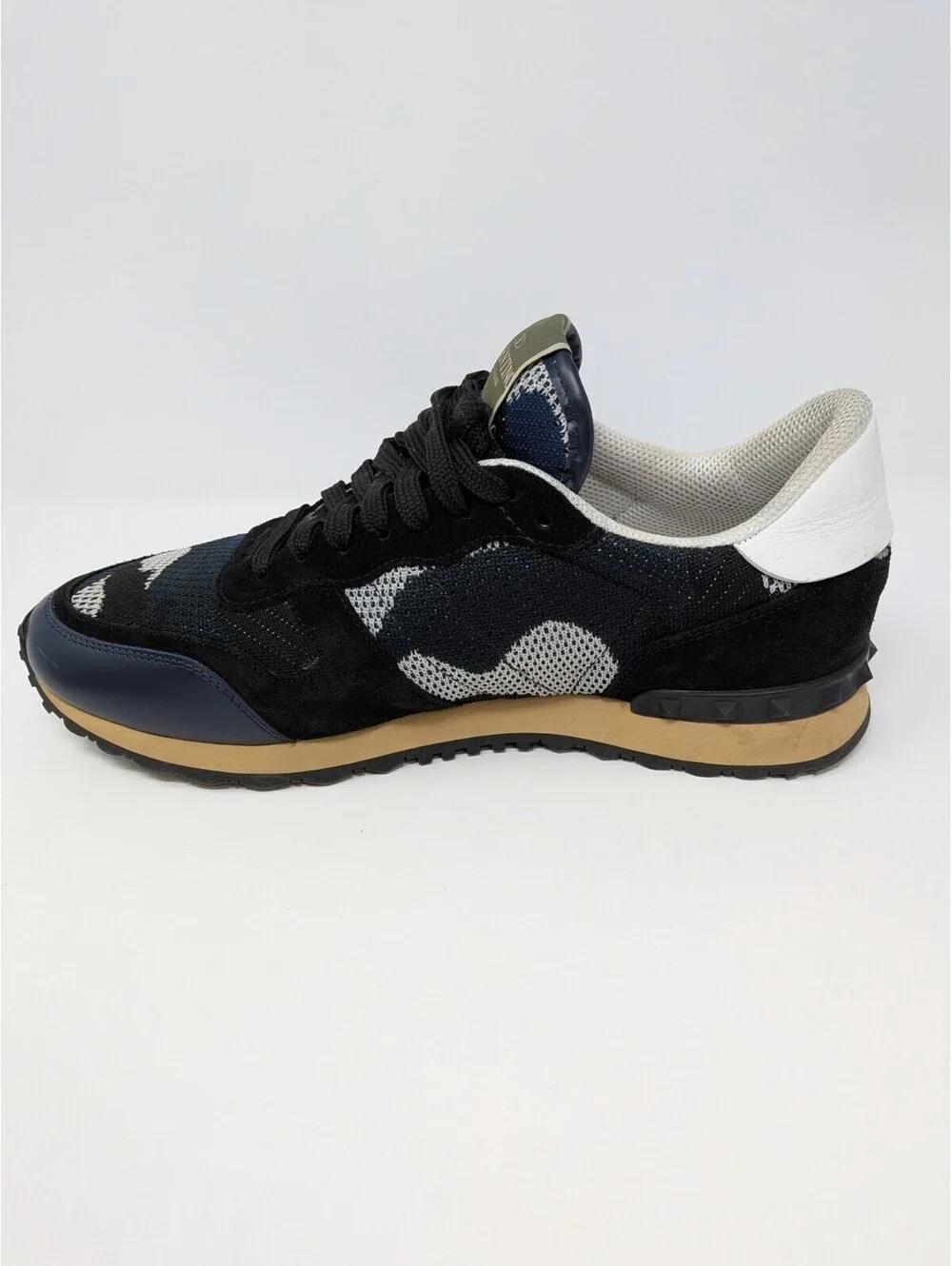 Valentino Garavani Rockrunner Camo Sneakers Navy Black TT723Y0 EU 43 US 10